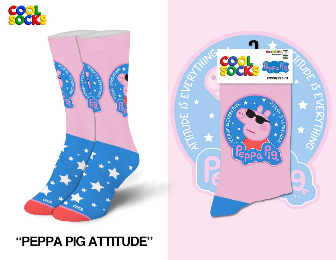 Peppa Pig Attitude - Womens Crew Folded - Premium Socks from Cool Socks - Just $11.95! Shop now at Pat's Monograms