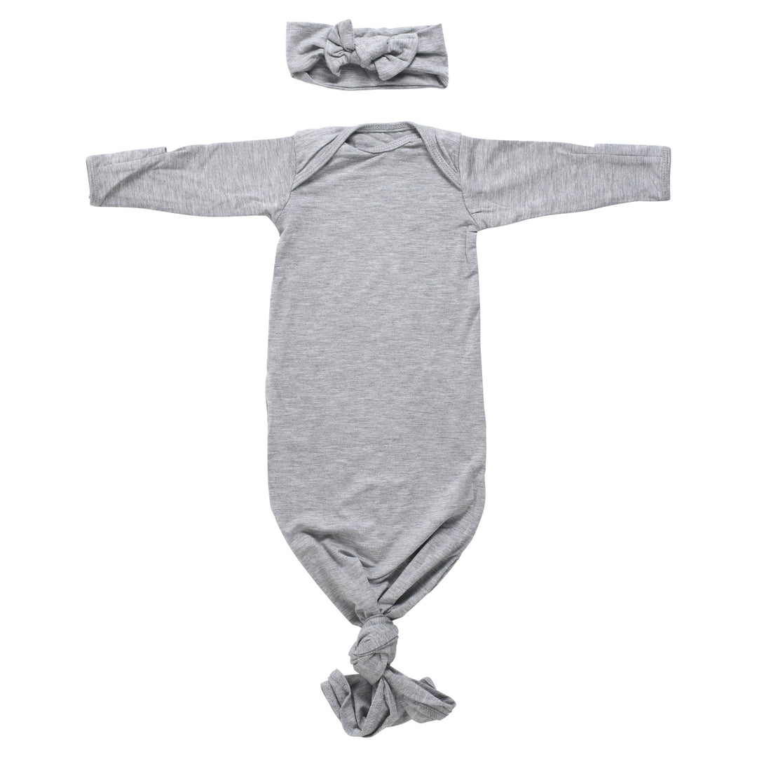 Gray Knotted Gown - Premium from Three Little Tots - Just $24.0! Shop now at Pat's Monograms
