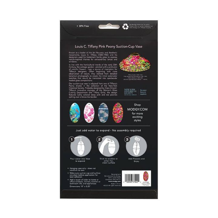 Louis C. Tiffany Pink Peony Oval Suction Cup Vase - Premium decor from Modgy - Just $9.95! Shop now at Pat's Monograms