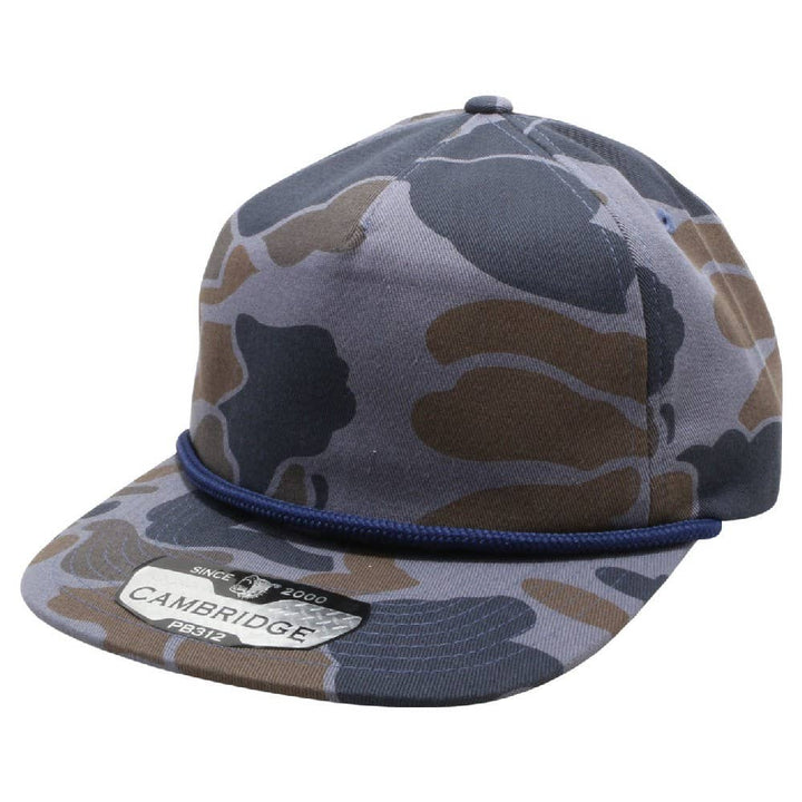 Old School Camo Unstructured Rope - Premium hat from DOBBI - Just $15! Shop now at Pat's Monograms