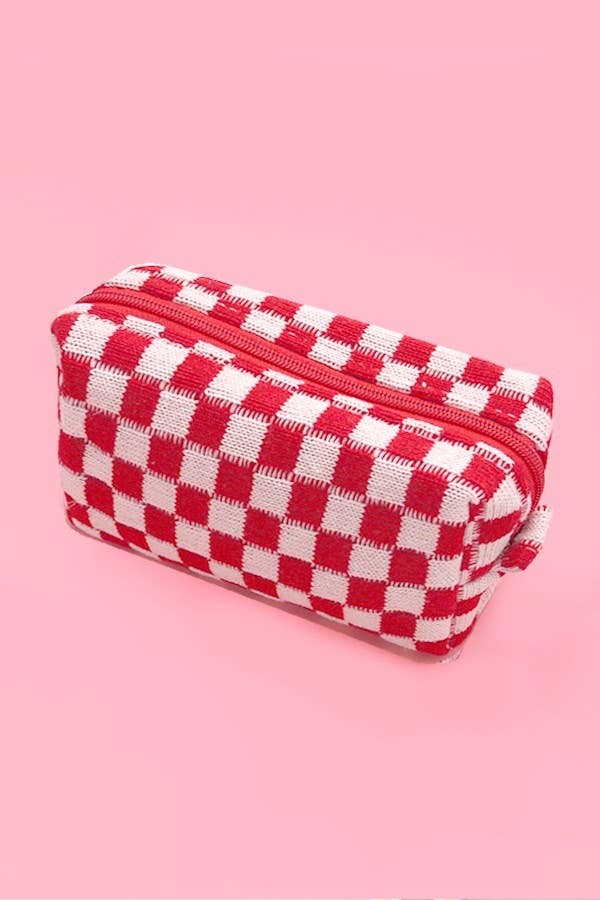CHECKER MAKEUP COSMETIC POUCH BAG - Premium Cosmetic Bag from JOSSLYN by Wall to Wall - Just $7.45! Shop now at Pat's Monograms