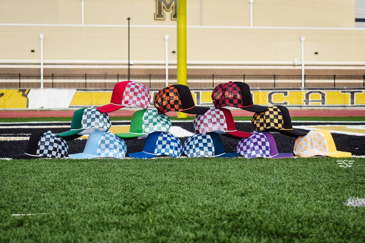 Checkered Mesh Back Foam Trucker Cap - Premium Trucker Cap from Flying S Company - Just $16.99! Shop now at Pat's Monograms