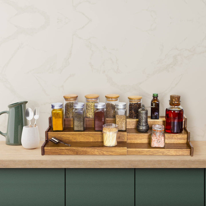 Acacia Wood 3-Tier Expandable Spice Rack - Premium home goods from Totally Bamboo - Just $30! Shop now at Pat's Monograms