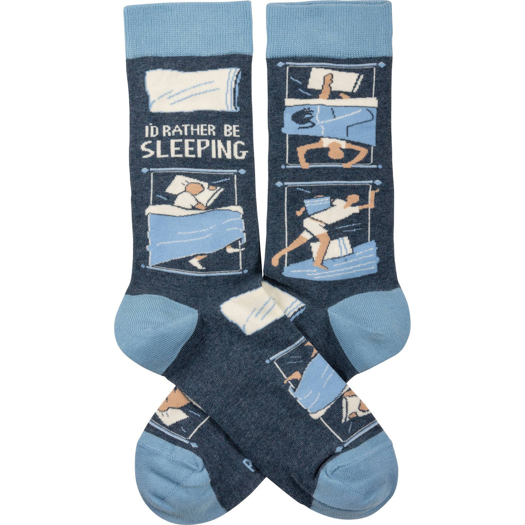 I'd Rather Be Sleeping Socks - Premium socks from Primitives by Kathy - Just $11.50! Shop now at Pat's Monograms