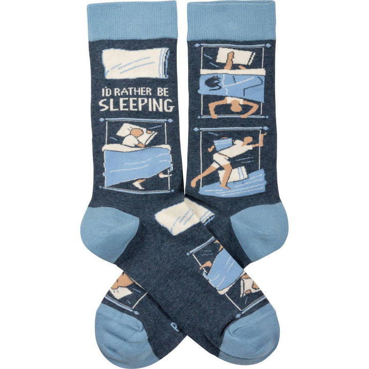 I'd Rather Be Sleeping Socks - Premium socks from Primitives by Kathy - Just $11.50! Shop now at Pat's Monograms