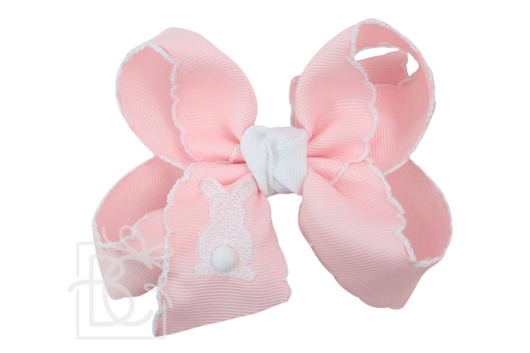 EMBROIDERED EASTER CROCHET EDGE BOWS - Premium Hair Bows from Beyond Creations, LLC - Just $18.95! Shop now at Pat's Monograms