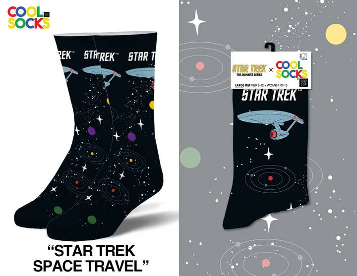 Star Trek Space Travel - Mens Crew Socks - Premium socks from Cool Socks - Just $11.95! Shop now at Pat's Monograms