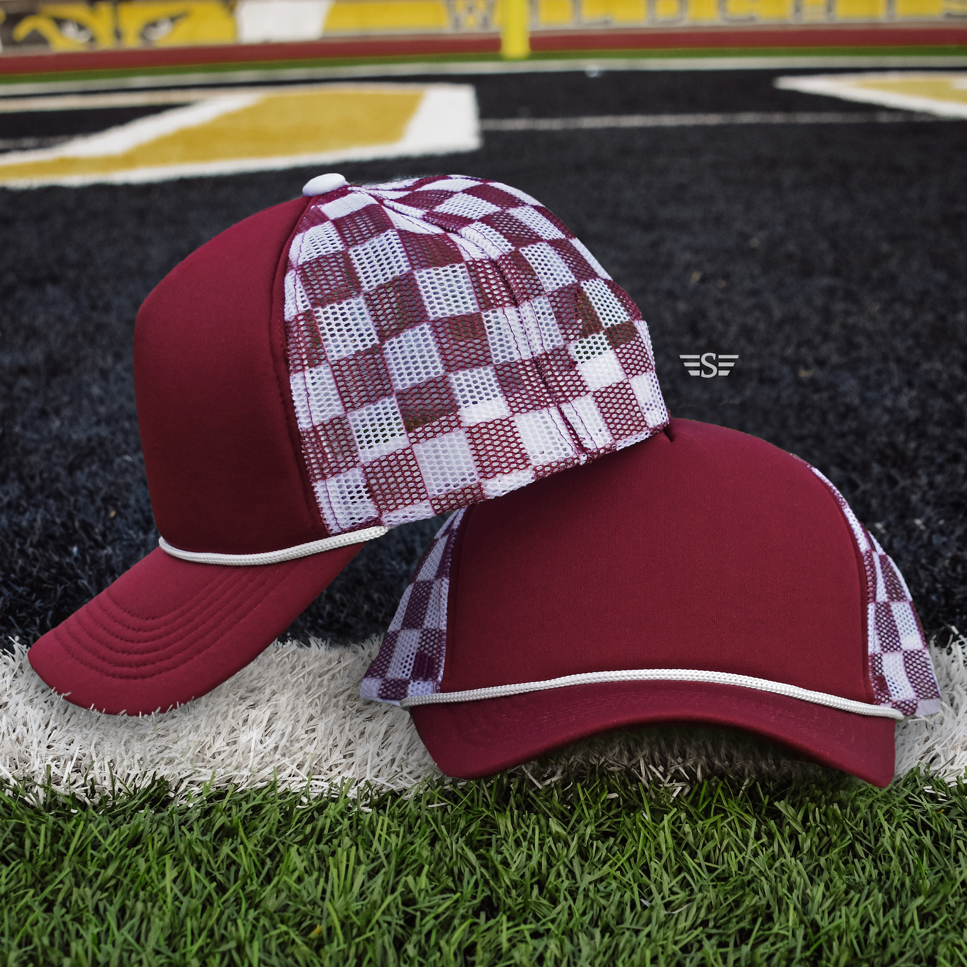 Checkered Mesh Back Foam Trucker Cap - Premium Trucker Cap from Flying S Company - Just $16.99! Shop now at Pat's Monograms