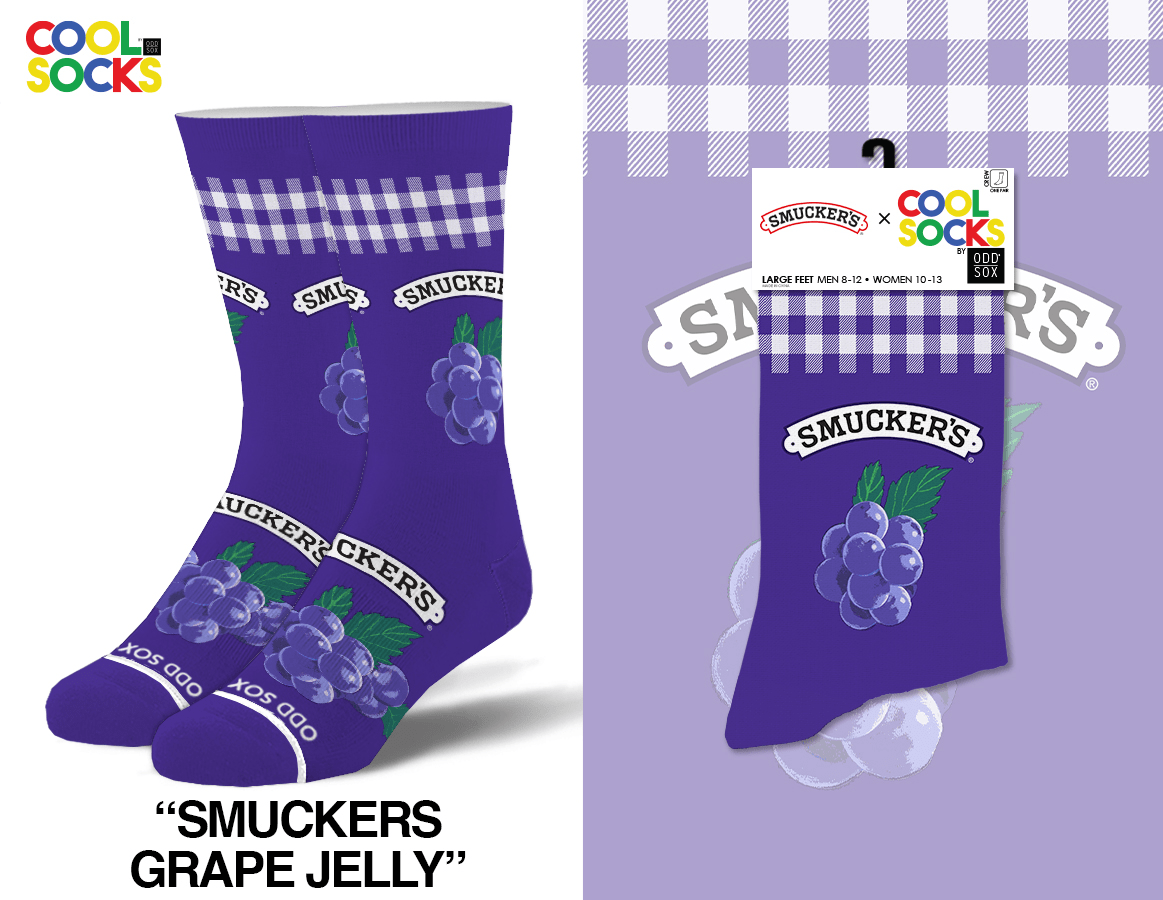 Smuckers Grape Jelly - Mens Crew Folded - Premium Socks from Cool Socks - Just $12.95! Shop now at Pat's Monograms
