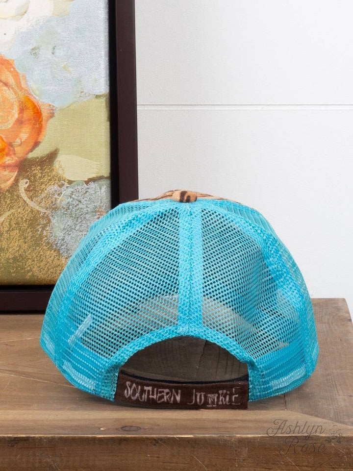 GIRLS Leopard & Turquoise Mesh Hat - Premium baseball cap from GRACE+EMMA by Southern Grace - Just $8.95! Shop now at Pat's Monograms