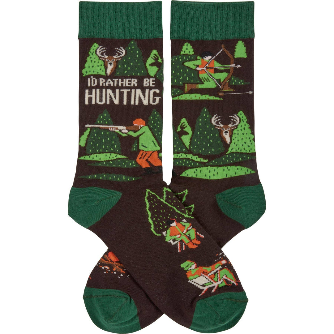 I'd Rather Be Hunting Socks - Premium Socks from Primitives by Kathy - Just $10.95! Shop now at Pat's Monograms