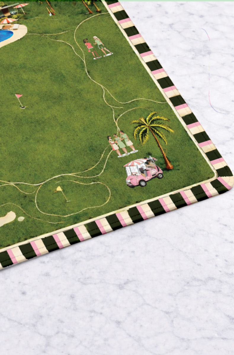 On the green golf mahjong mat 33"x33" — Girl Tribe Co