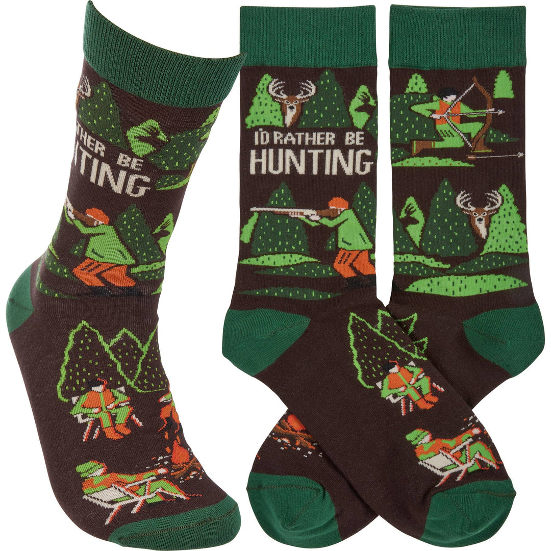 I'd Rather Be Hunting Socks - Premium Socks from Primitives by Kathy - Just $10.95! Shop now at Pat's Monograms