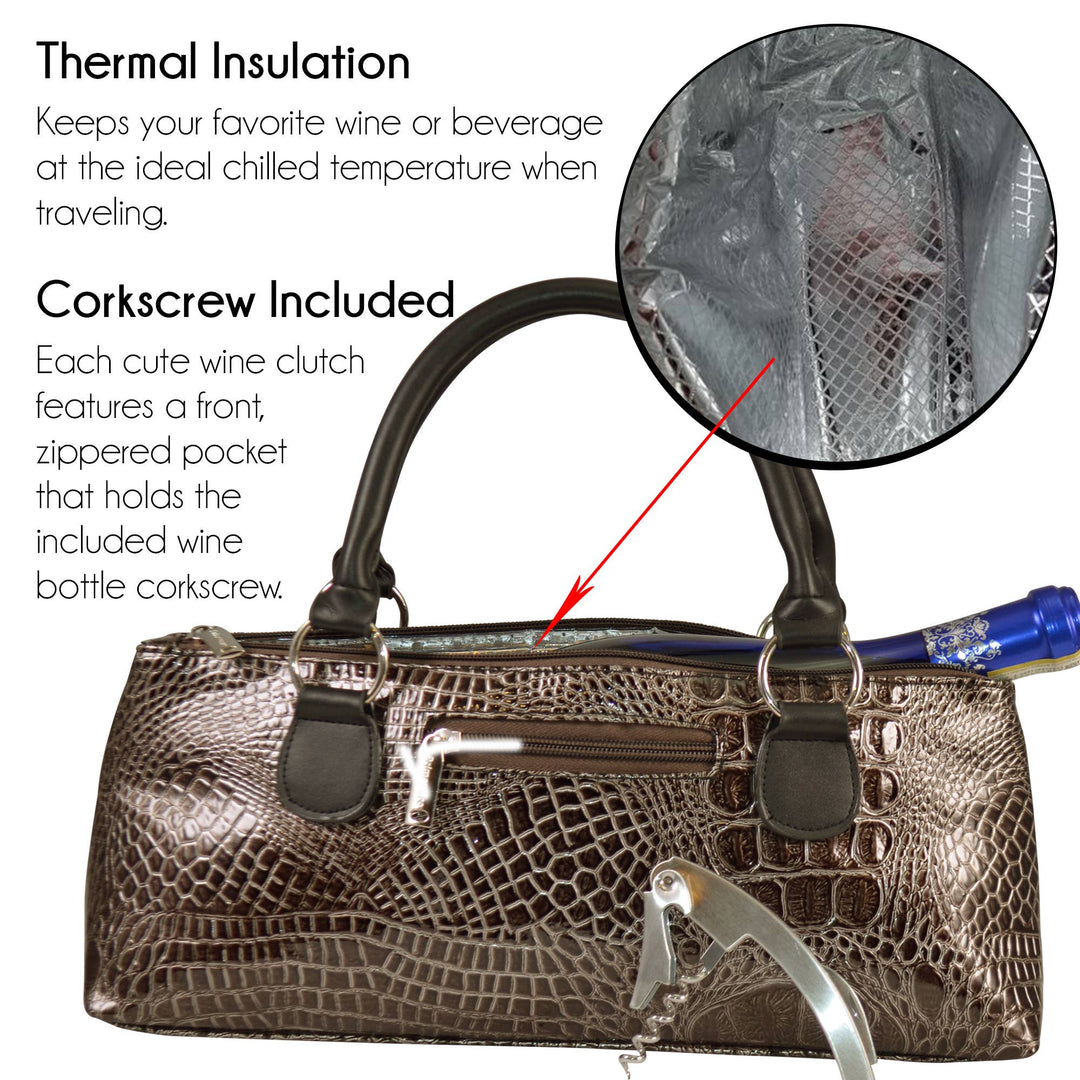 Wine Clutch | Wine Purse Croc Design - Premium Accessories from Primeware Inc. - Just $29.95! Shop now at Pat's Monograms