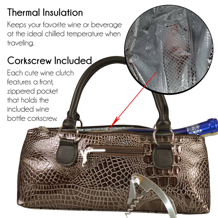 Wine Clutch | Wine Purse Croc Design - Premium Accessories from Primeware Inc. - Just $29.95! Shop now at Pat's Monograms