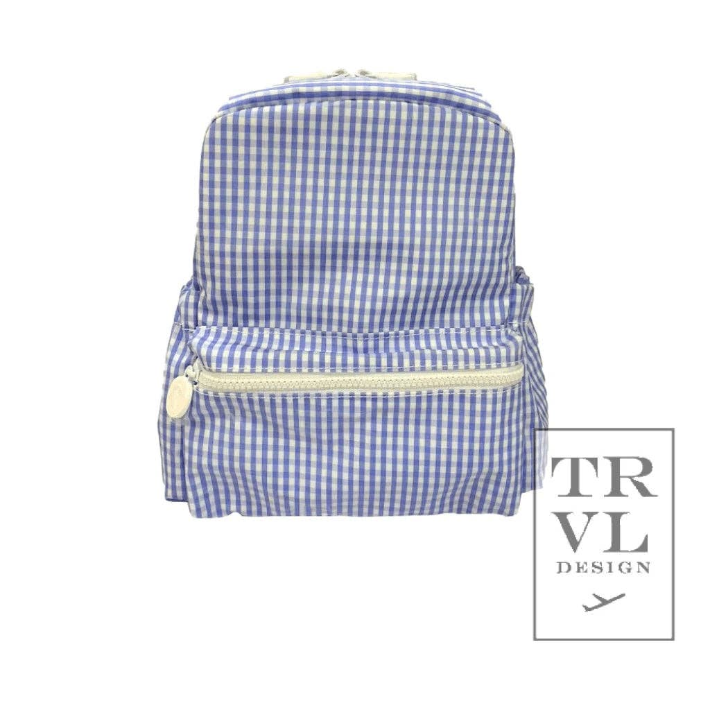Mini Backer - Gingham Sky - Premium Backpack from TRVL Design - Just $46.95! Shop now at Pat's Monograms