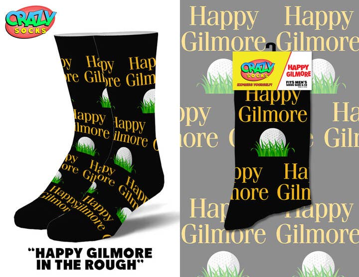 Happy Gilmore In The Rough - Mens Crew Folded - Premium Socks from Crazy Socks - Just $7! Shop now at Pat's Monograms