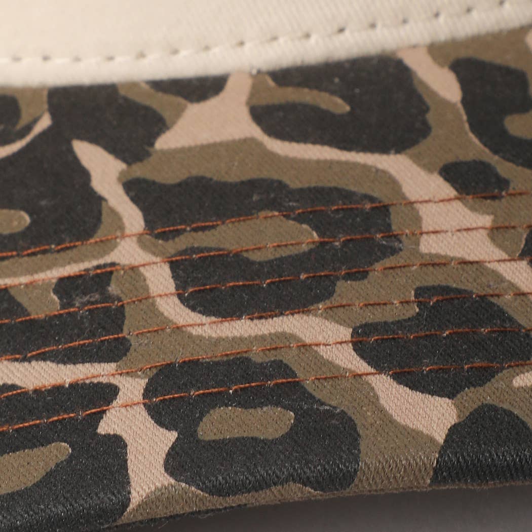 Two Tone Leopard Printed Canvas Trucker Hat - Premium Trucker Cap from Fashion City - Just $15! Shop now at Pat's Monograms