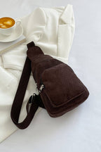 Corduroy Zipper Sling Bag - Premium Bags and Totes from UNISHE - Just $16.95! Shop now at Pat's Monograms