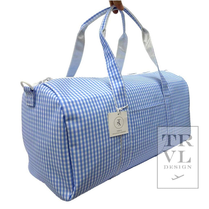 Weekender - Gingham Sky Duffel Bag - Premium Duffel Bags from TRVL Design - Just $64! Shop now at Pat's Monograms