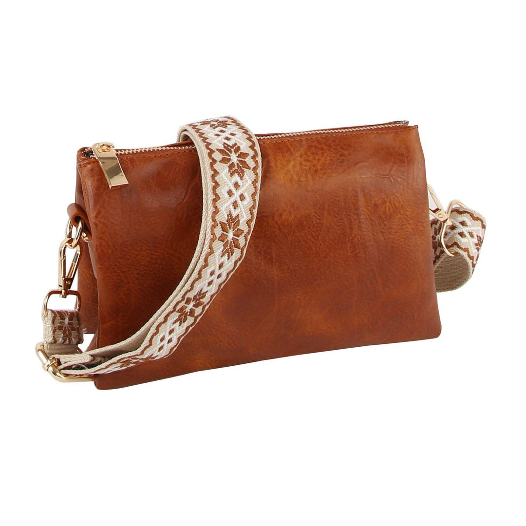 Classic daily leather crossbody with guitar strap - Premium handbag from Handbag Factory Corp - Just $52.50! Shop now at Pat's Monograms