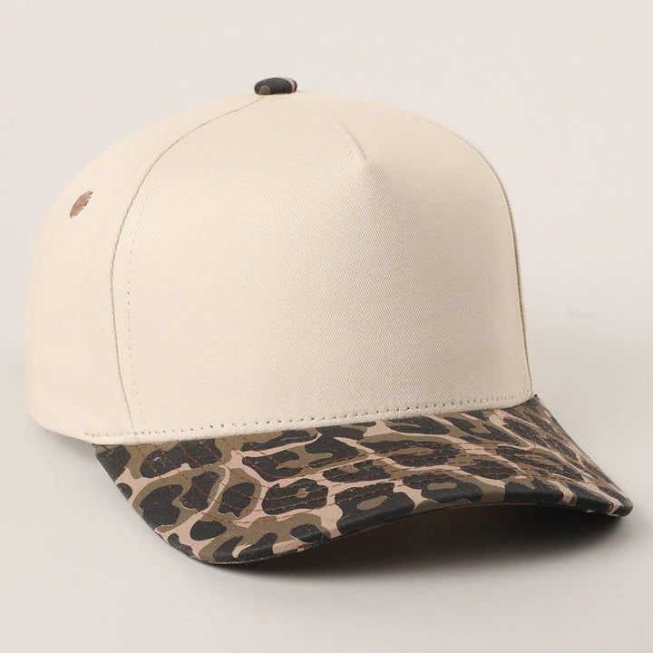 Two Tone Leopard Printed Canvas Trucker Hat - Premium Trucker Cap from Fashion City - Just $15! Shop now at Pat's Monograms