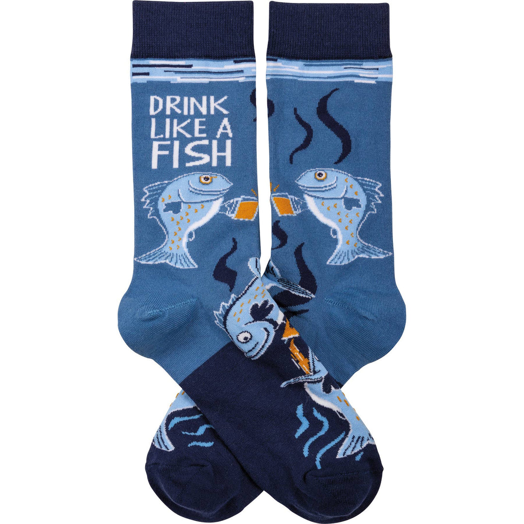 Drink Like A Fish Socks - Premium Socks from Primitives by Kathy - Just $10.95! Shop now at Pat's Monograms