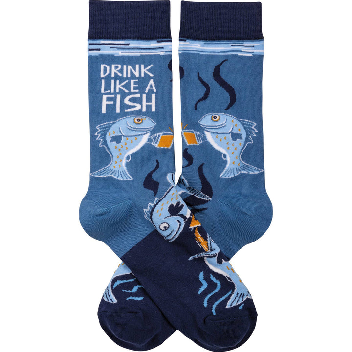 Drink Like A Fish Socks - Premium Socks from Primitives by Kathy - Just $10.95! Shop now at Pat's Monograms