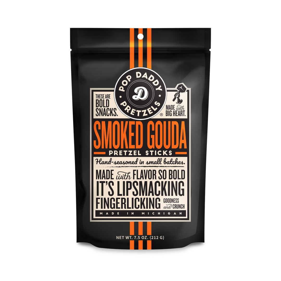 Pop Daddy – Smoked Gouda Seasoned Pretzels 7.5oz - Premium gourmet Foods from Pop Daddy Snacks - Just $5.95! Shop now at Pat's Monograms