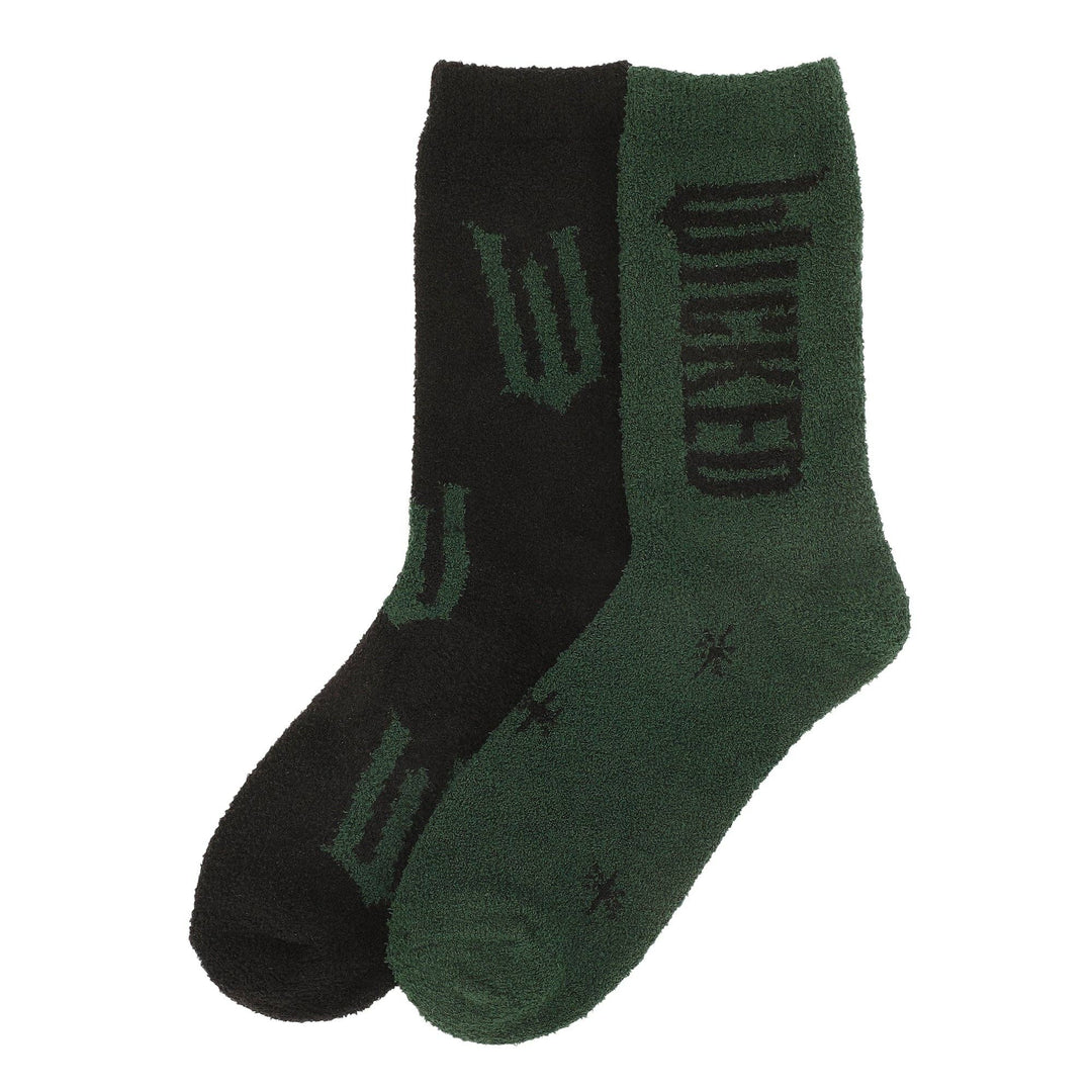 Wicked Logo on Green and Black Womens Chenille Crew Socks - Premium socks from Bioworld Merchandising - Just $12.95! Shop now at Pat's Monograms