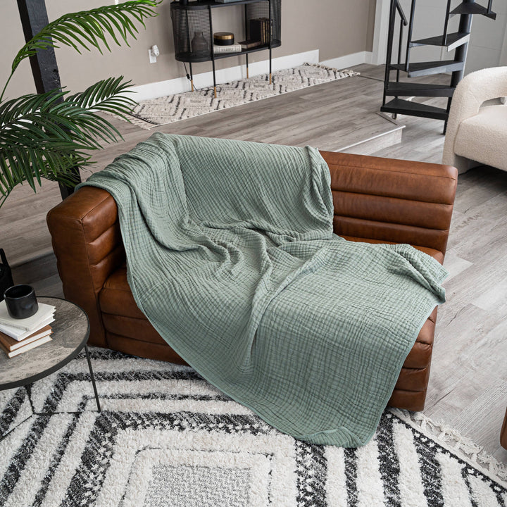 Adult Muslin Cotton Throw - Neptune Blue - Premium blankets from Comfy Cubs - Just $34.95! Shop now at Pat's Monograms