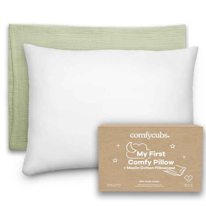 Toddler Pillow with Soft Cotton and Muslin Cotton Pillowcase - Premium pillow from Comfy Cubs - Just $24.95! Shop now at Pat's Monograms