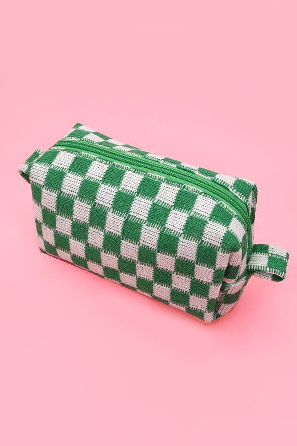 CHECKER MAKEUP COSMETIC POUCH BAG - Premium Cosmetic Bag from JOSSLYN by Wall to Wall - Just $7.45! Shop now at Pat's Monograms