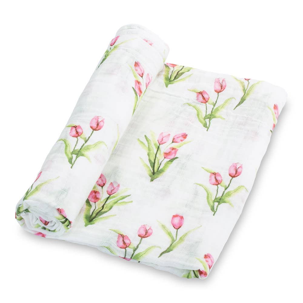 Tulip Garden Baby Swaddle Blanket - Premium Swaddle from LollyBanks - Just $16.95! Shop now at Pat's Monograms