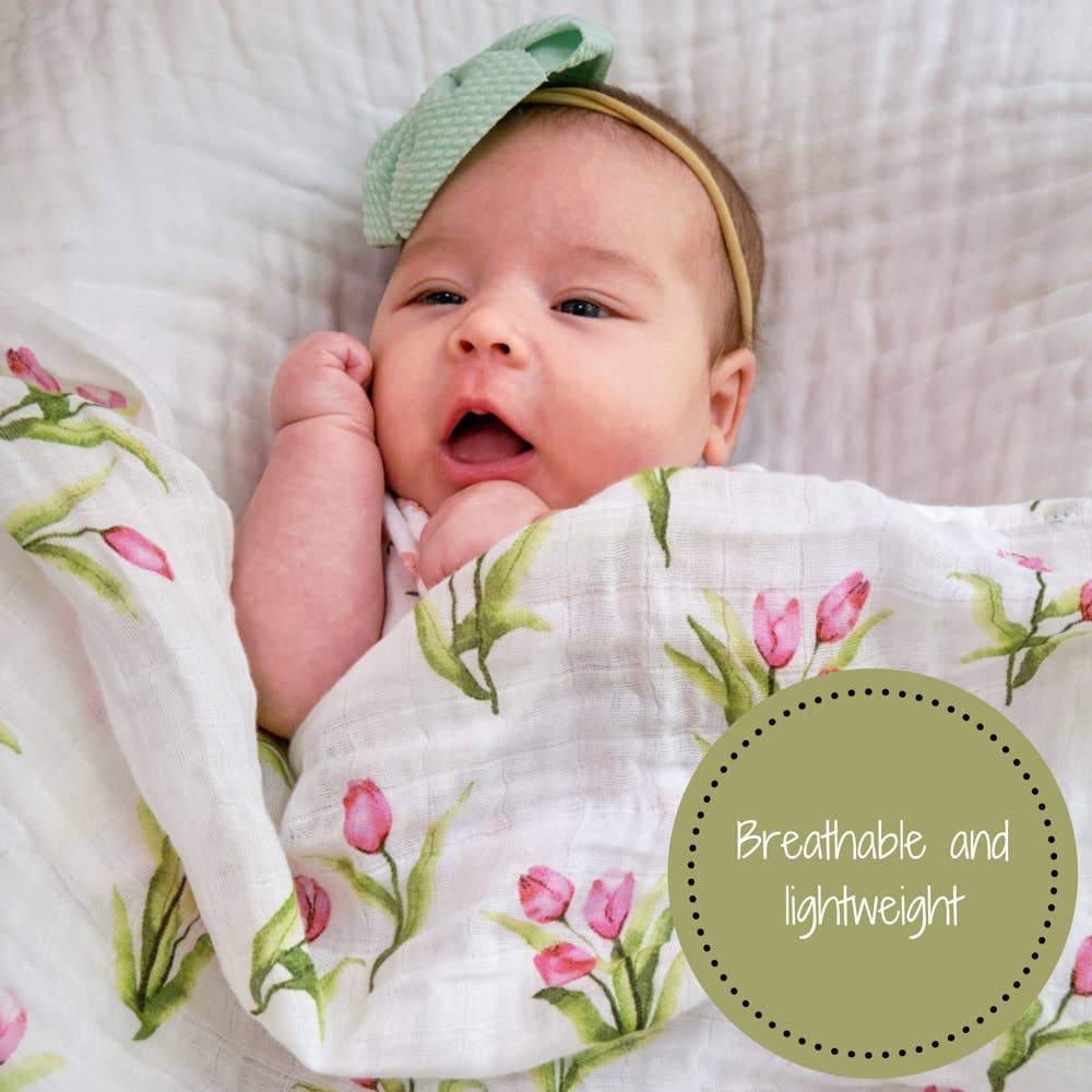 Tulip Garden Baby Swaddle Blanket - Premium Swaddle from LollyBanks - Just $16.95! Shop now at Pat's Monograms