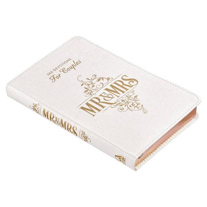 Mr. & Mrs. 366 Devotions for Couples White Faux Leather Devo - Premium Books and Devotionals from Christian Art Gifts - Just $16.99! Shop now at Pat's Monograms