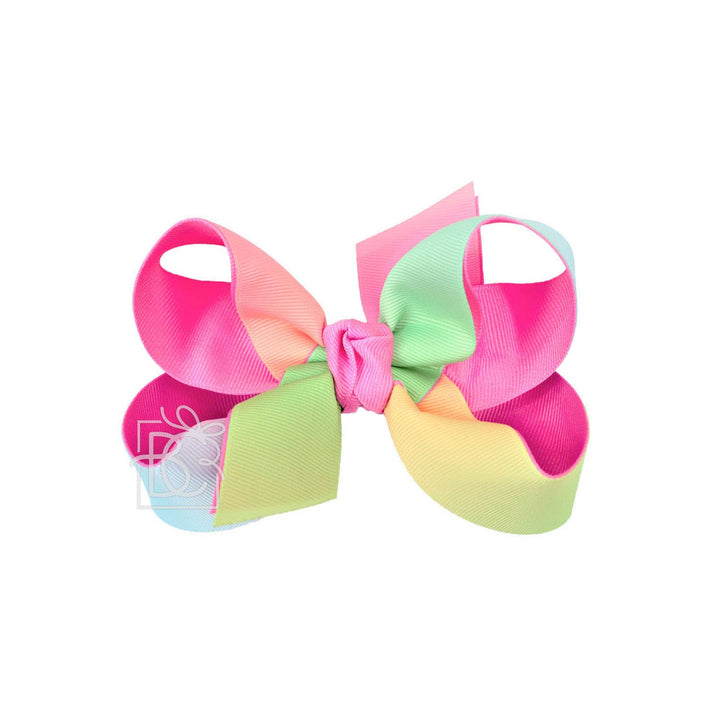 LAYERED RAINBOW BOW ON CLIP - Premium Hair Bows from Beyond Creations, LLC - Just $13.95! Shop now at Pat's Monograms