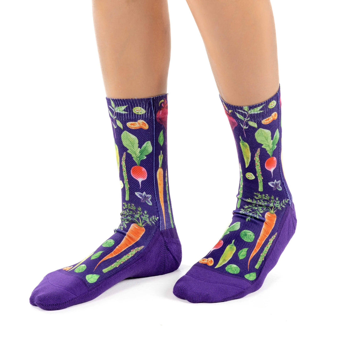 Women's Veggies, Purple Socks - Premium Socks from Good Luck Sock - Just $12.95! Shop now at Pat's Monograms
