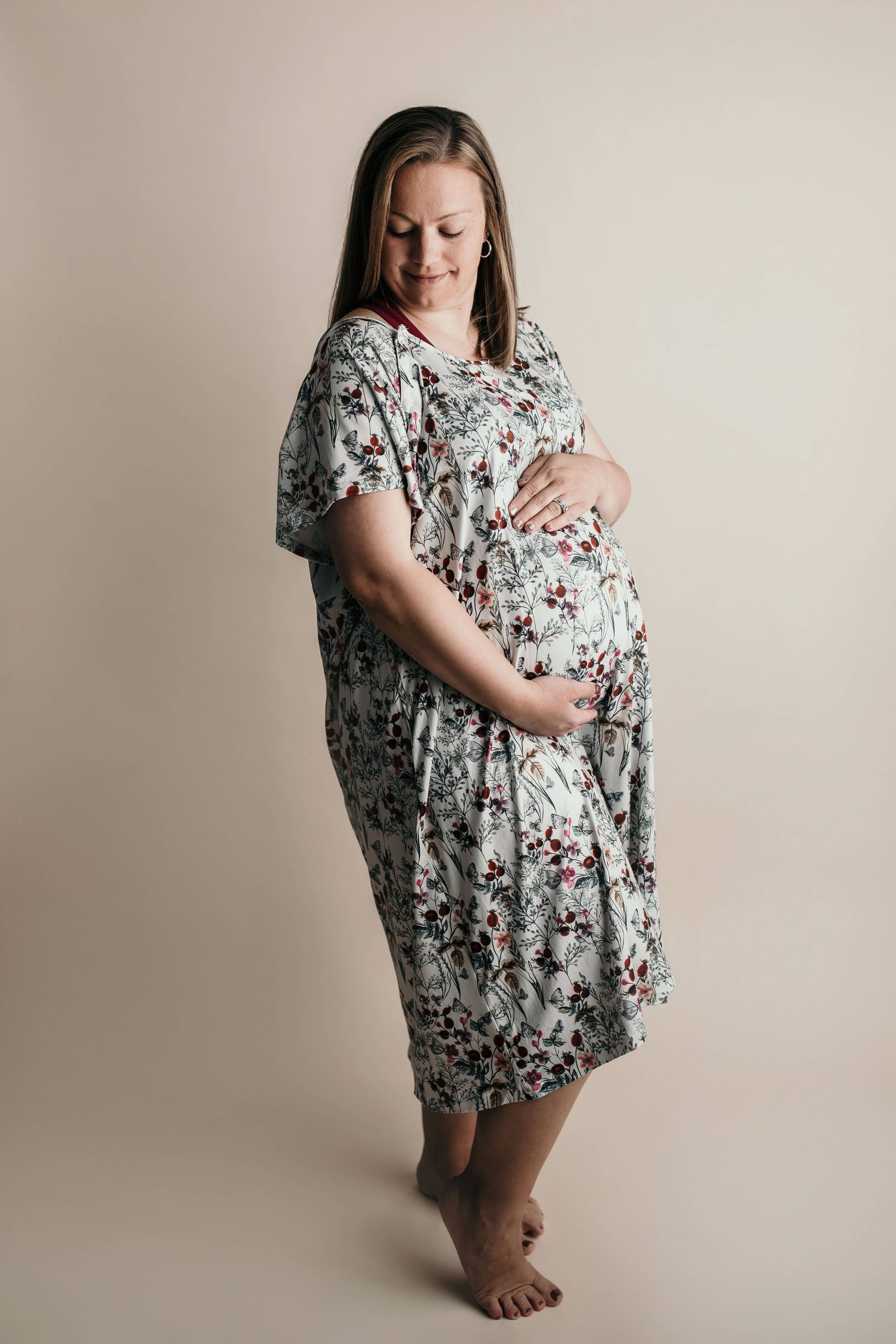 Floral Mommy Labor and Delivery/ Nursing Gown - Premium Maternity Clothing from Three Little Tots - Just $36.95! Shop now at Pat's Monograms
