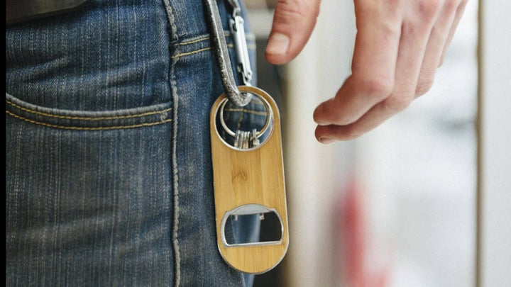 Customizable Wooden Keychain Bottle Opener - Premium barware from WUDN Handcrafted - Just $11! Shop now at Pat's Monograms
