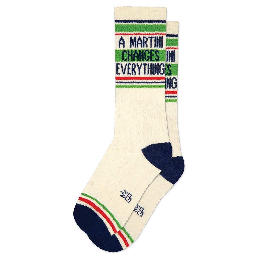 A Martini Changes Everything Gym Crew Socks - Premium socks from Gumball Poodle - Just $12.95! Shop now at Pat's Monograms