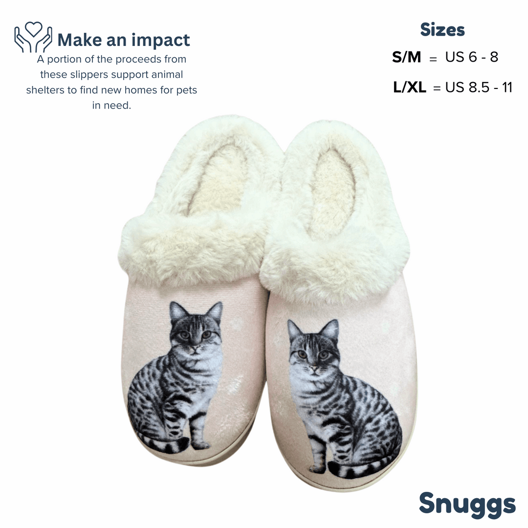Silver Tabby Cat Snuggs Slipper - Comfy - Pet lovers - Premium houseshoes from E&S Pets - Just $24.95! Shop now at Pat's Monograms