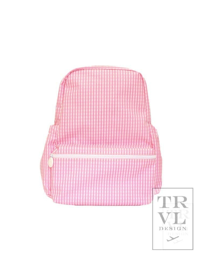 Backpacker - Backpack Gingham Pink - Premium Backpack from TRVL Design - Just $64.95! Shop now at Pat's Monograms