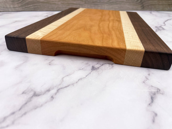 Small Luxury Cutting Board - Cherry, Walnut, Curly Maple - Premium Hardwood Cutting Board from 609 Wood Design - Just $54.95! Shop now at Pat's Monograms