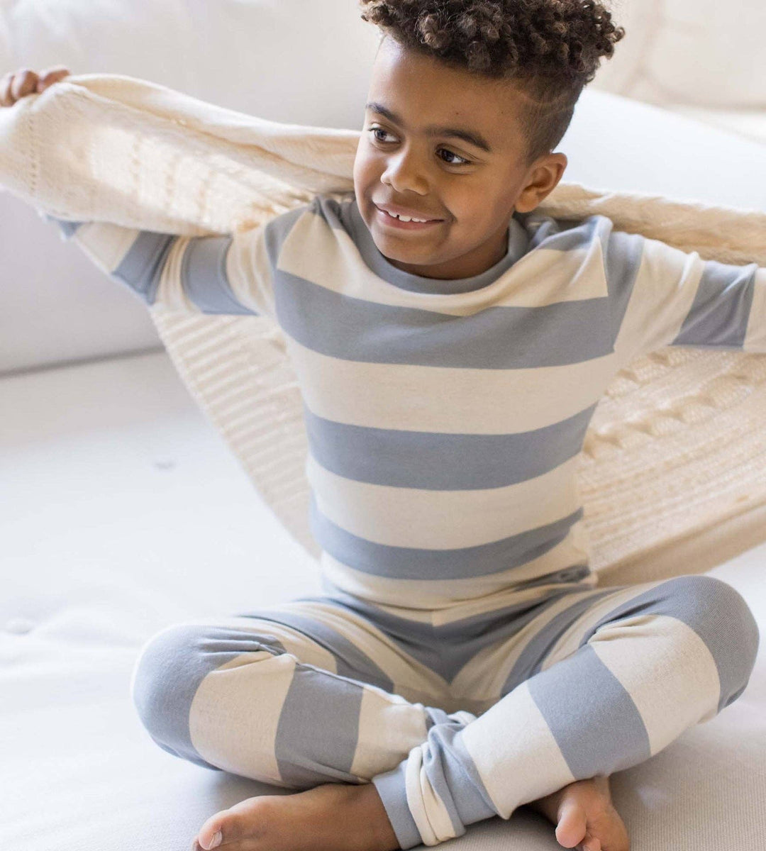 Rugby Stripe Organic Cotton Sleep & Play - Quarry - Premium Baby & Toddler Outfits from Burt's Bees Baby - Just $14.95! Shop now at Pat's Monograms