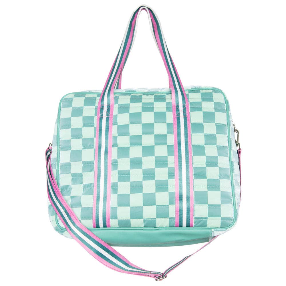 Teal Checkerprint Pickleball Duffle Bag - Premium Bags and Totes from Katydid - Just $76.95! Shop now at Pat's Monograms