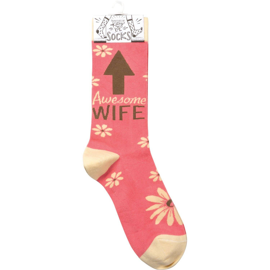 Awesome Wife Socks - Premium socks from Primitives by Kathy - Just $11.50! Shop now at Pat's Monograms