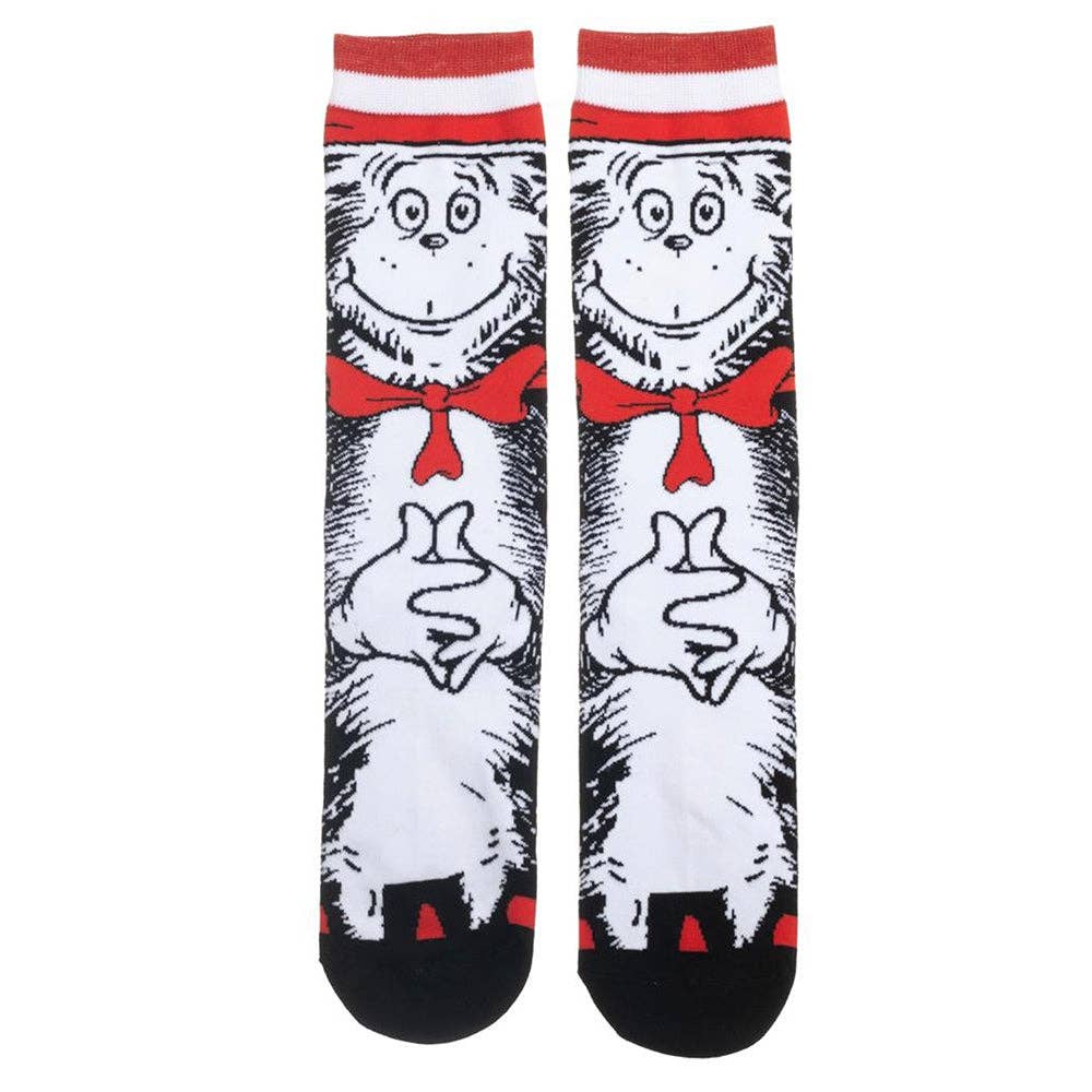 Dr Seuss Cat in the Hat 360 Character Crew Socks - Premium socks from Bioworld Merchandising - Just $9.95! Shop now at Pat's Monograms