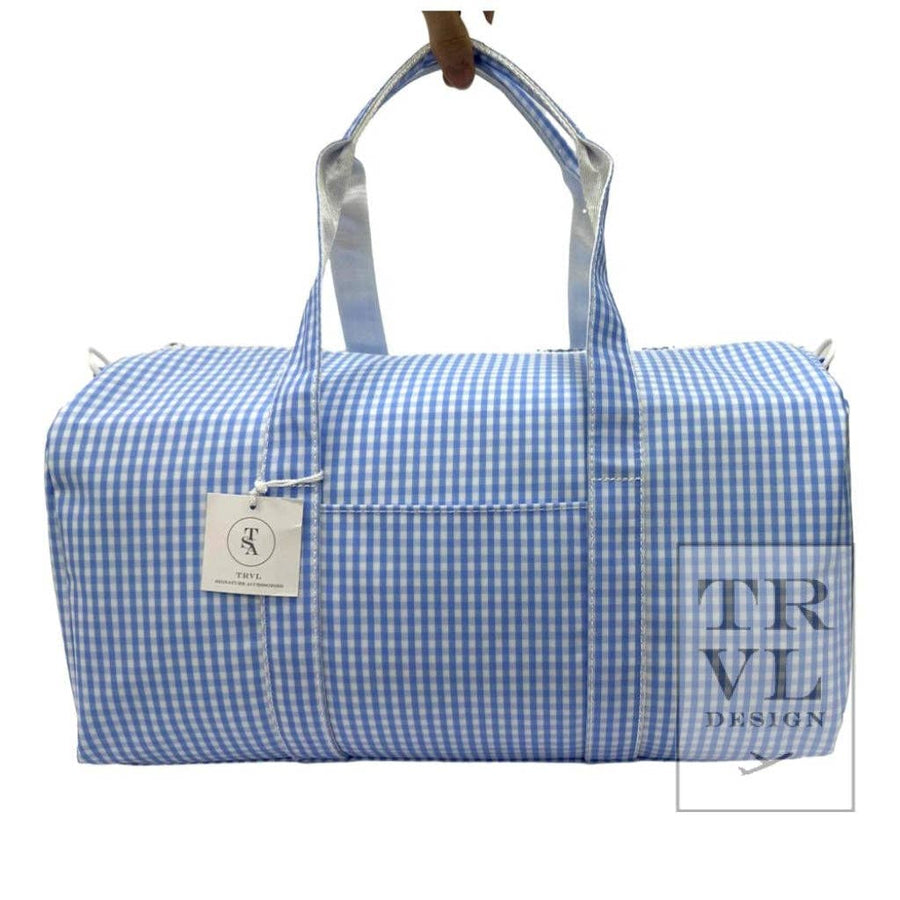 Weekender - Gingham Sky Duffel Bag - Premium Duffel Bags from TRVL Design - Just $64! Shop now at Pat's Monograms