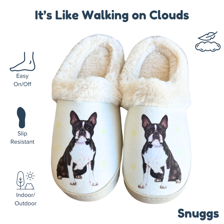 Boston Terrier Snuggs Slippers - Premium Slippers from E&S Pets - Just $24.95! Shop now at Pat's Monograms